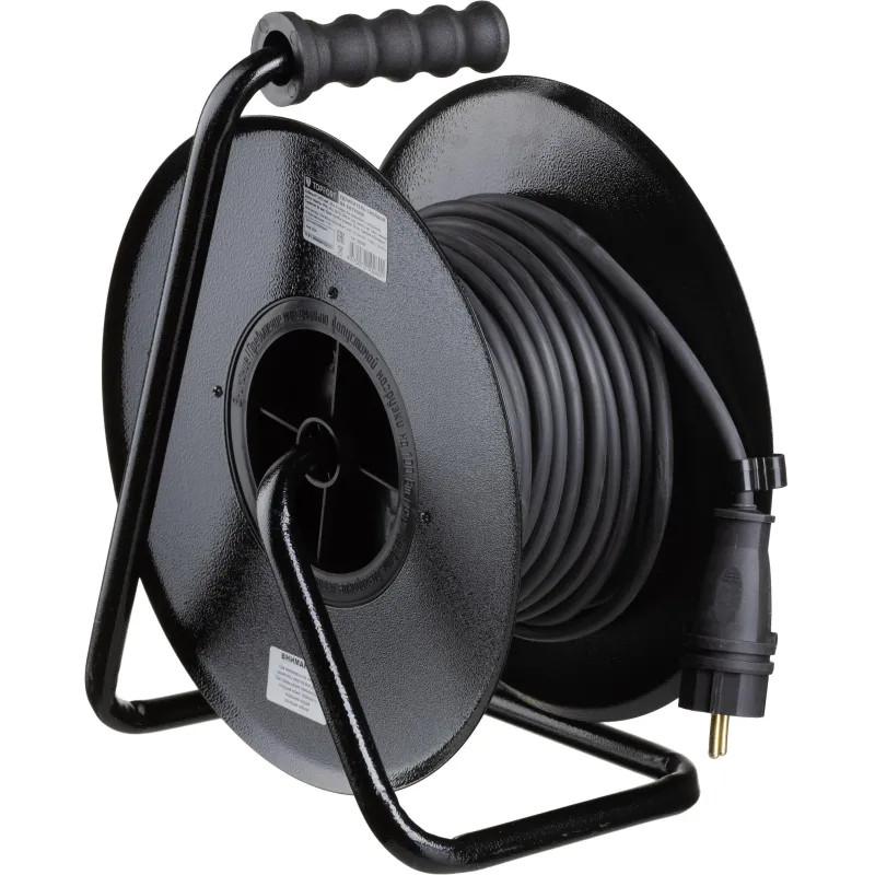 Удлинитель Topfort метал. КГ 3x2,5 кв.мм 50м 16А 4 гнезда с/з.,с/загл.,IP44