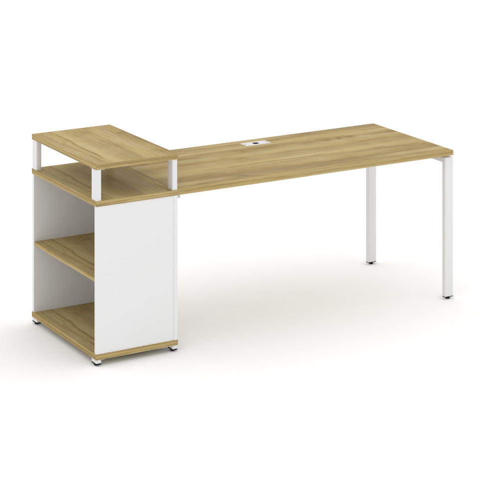 Concept Стол рабочий с опорным стеллажом с верх. горизонтом  CN.SP-208 Дуб Винченцо/Белый Бриллиант/