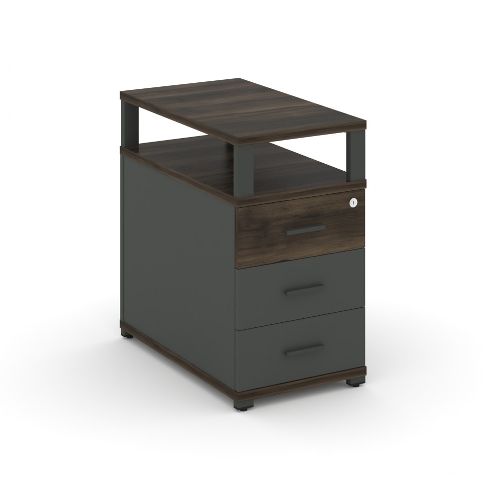 Concept Тумба приставная 3 ящ. с надставкой CN.TGP-001 A Дуб Мали/Антрацит/Металл Антрацит 420*720*7