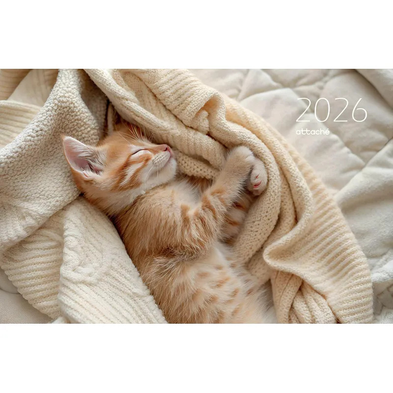 Календарь настенный 3-х блочный 2026 Attache, Котенок, 305х675, 80г