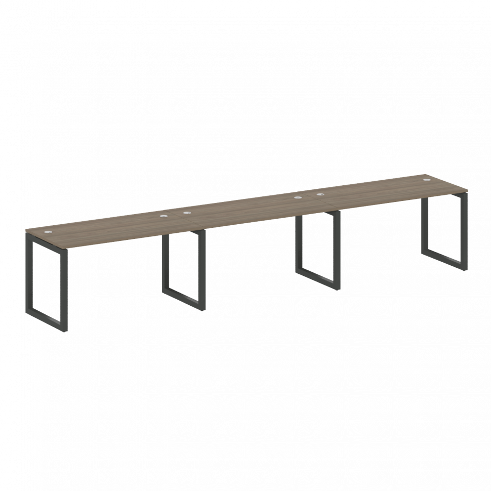 Metal System Quattro Рабочая станция на 3 места на О-образном м/к 50БО.СМ-3.3 Вяз Благородный/Металл