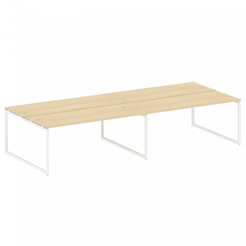 Metal System Quattro Рабочая станция на 4 места на О-образном м/к 40БО.СМ-4.5 Акация Лорка/Металл Бе