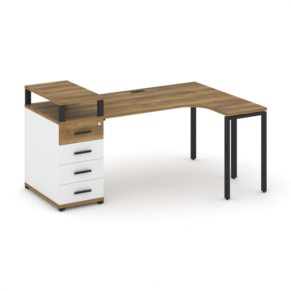 Concept Стол эргономичный CN.SA-405(R) B Сандал Янтарный/Белый Бриллиант/Металл Черный 1800*1180*917 Concept Стол эргономичный CN.SA-405(R) B Сандал Янтарный/Белый Бриллиант/Металл Черный 1800*1180*917