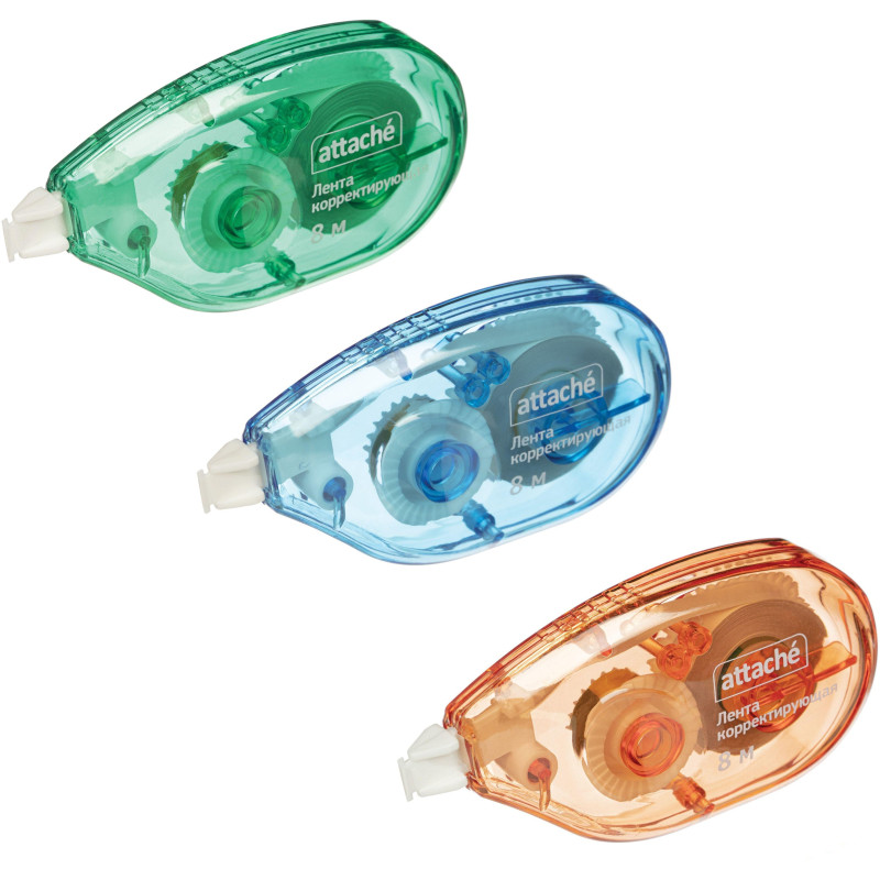 Корректирующая лента Attache 5ммх8м, боковая подача цвет корпуса в ассорт