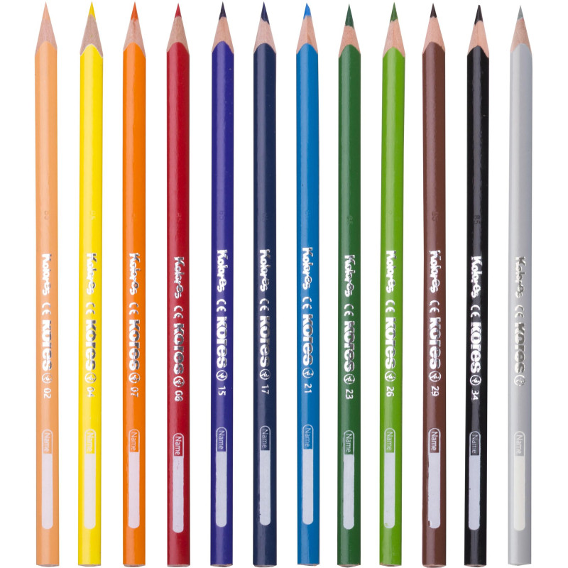 Карандаши цветные 12цв 3-гран,точилка Kores 93312.01