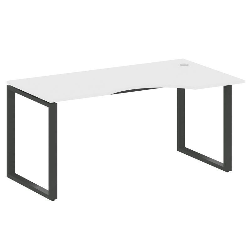 Metal System Стол криволинейный правый на О-образном м/к БО.СА-1 (R) Белый/Металл Антрацит 1600*900*