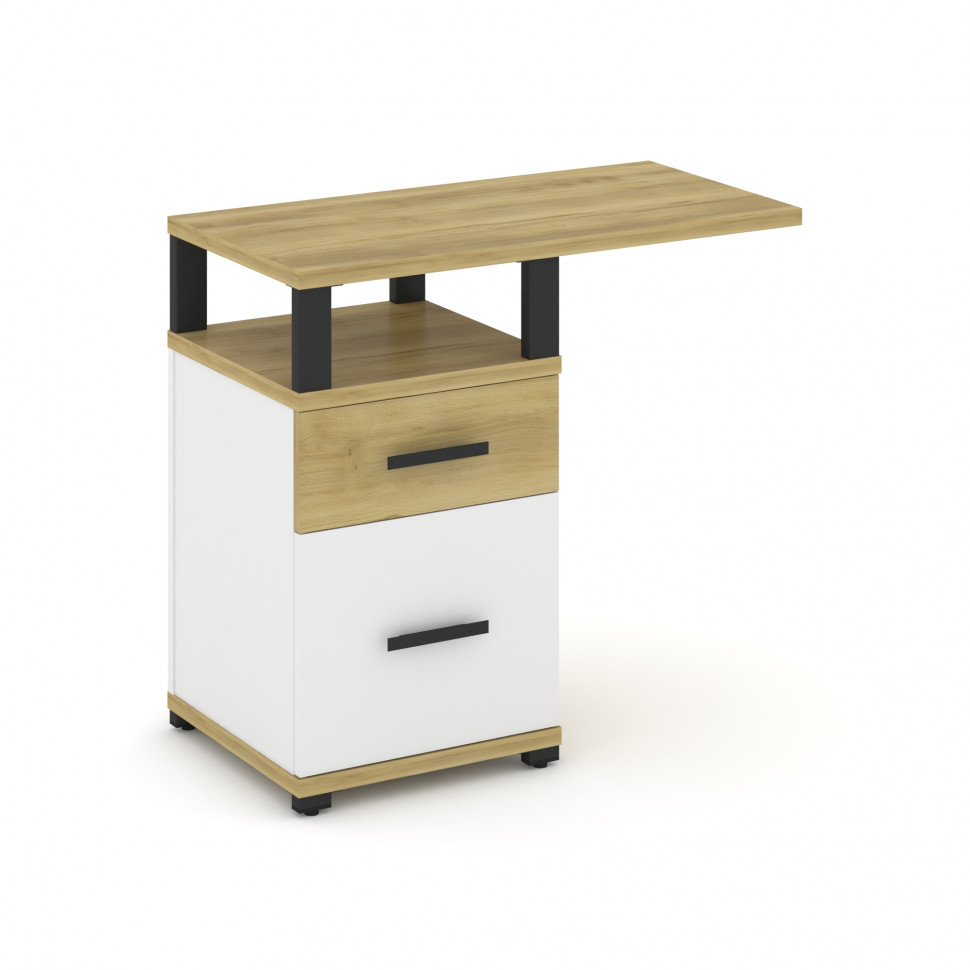 Concept Тумба приставная узкая 1 ящ.+1 распаш. фасад с надставкой широкой CN.TUS-004 B Дуб Винченцо/