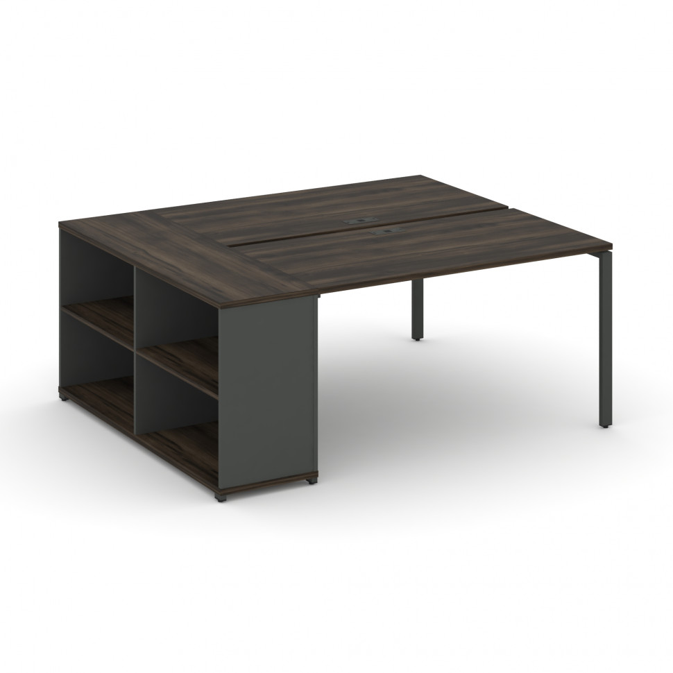 Concept Рабочая станция с опорным стеллажом CN.DRS-202 Дуб Мали/Антрацит/Металл Антрацит 1600*1480*7