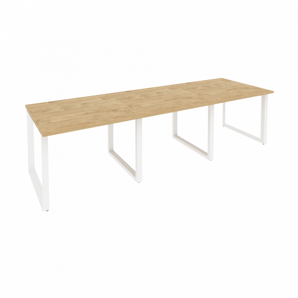 Onix Стол переговорный O.MO-PRG-3.1 Тиквуд Светлый/Металл Белый 2940*980*750