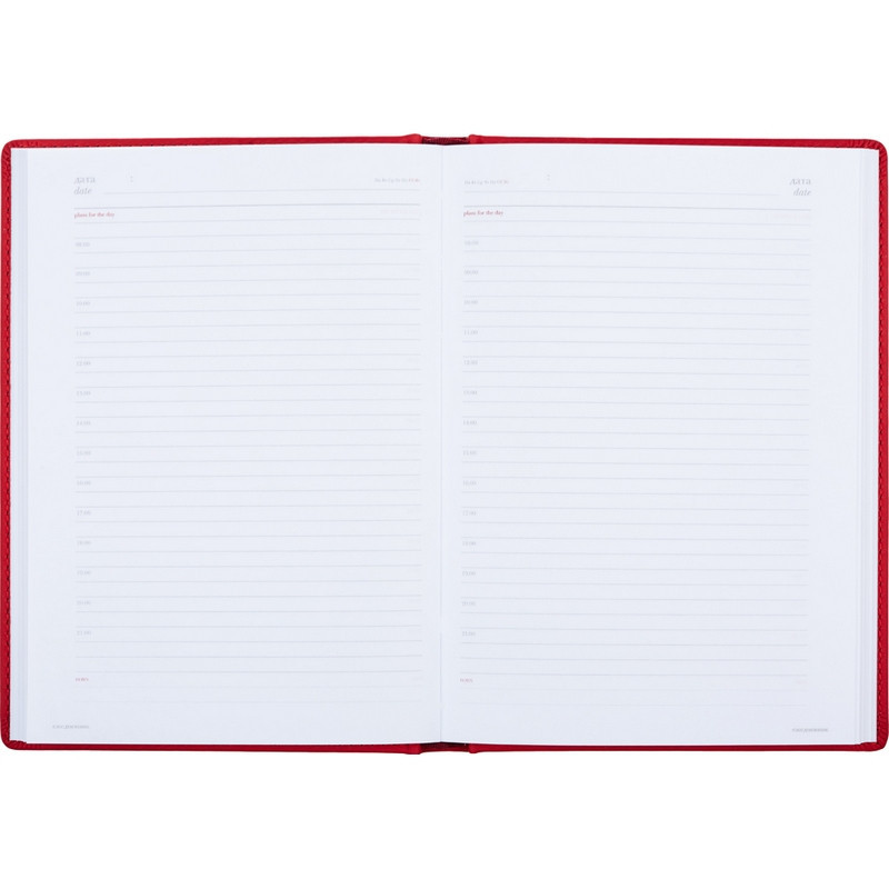 Ежедневник недатированный А5+, 136л, VELVET красный  3-115/10