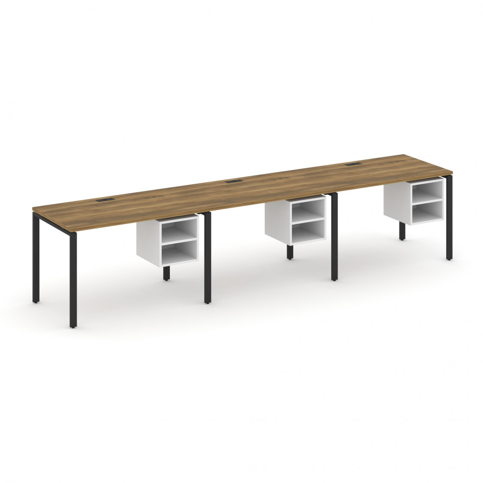 Concept Рабочая станция односторонняя с подвес. тумбами 3 места CN.ORS-126 Сандал Янтарный/Белый Бри