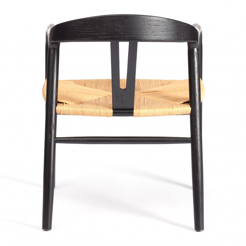 Стул VALI дерево вяз/бечевка, черный, 50х46х77 см