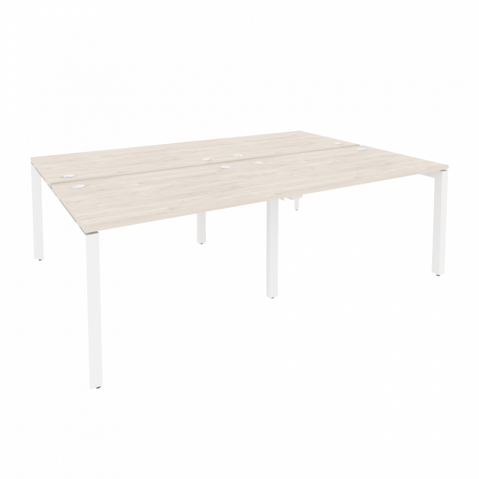 Onix Рабочая станция на П-образном м/к O.MP-D.RS-4.2.8 Денвер Светлый/Металл Белый 2360*1635*750