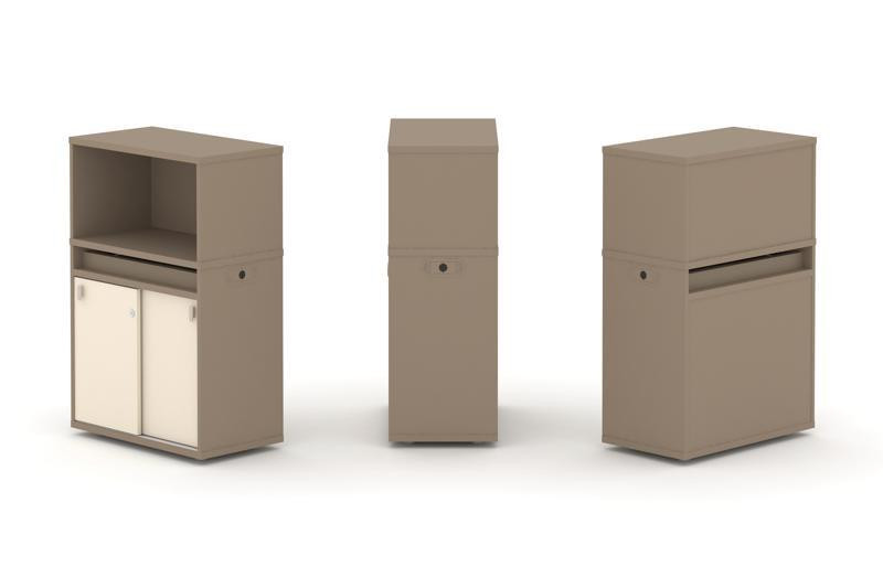 Estetica Набор №3. Тумба одиночная+низкая надставка ES.NB.1N-3 Латте/Сатин 750*410*1135