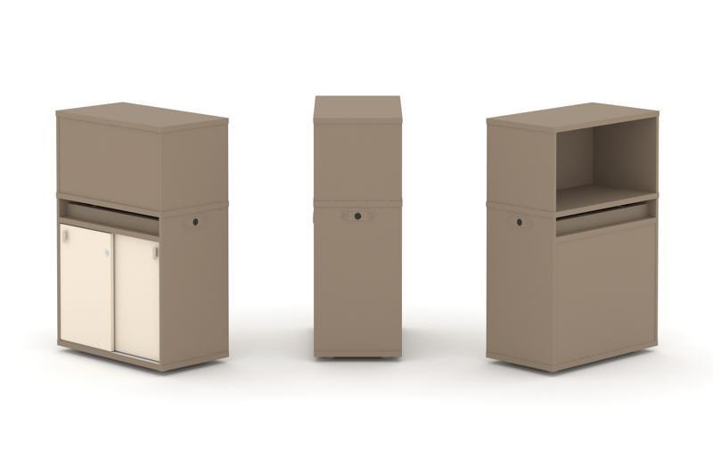 Estetica Набор №3. Тумба одиночная+низкая надставка ES.NB.1N-3 Латте/Сатин 750*410*1135