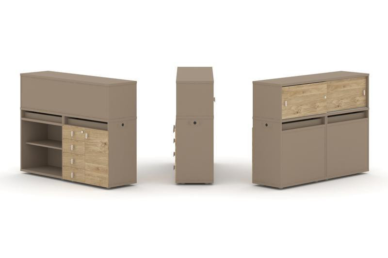 Estetica Набор №8. Тумба двойная+низкая надставка ES.NB.2N-8 Латте/Тиквуд Светлый 1500*410*1135 Estetica Набор №8. Тумба двойная+низкая надставка ES.NB.2N-8 Латте/Тиквуд Светлый 1500*410*1135