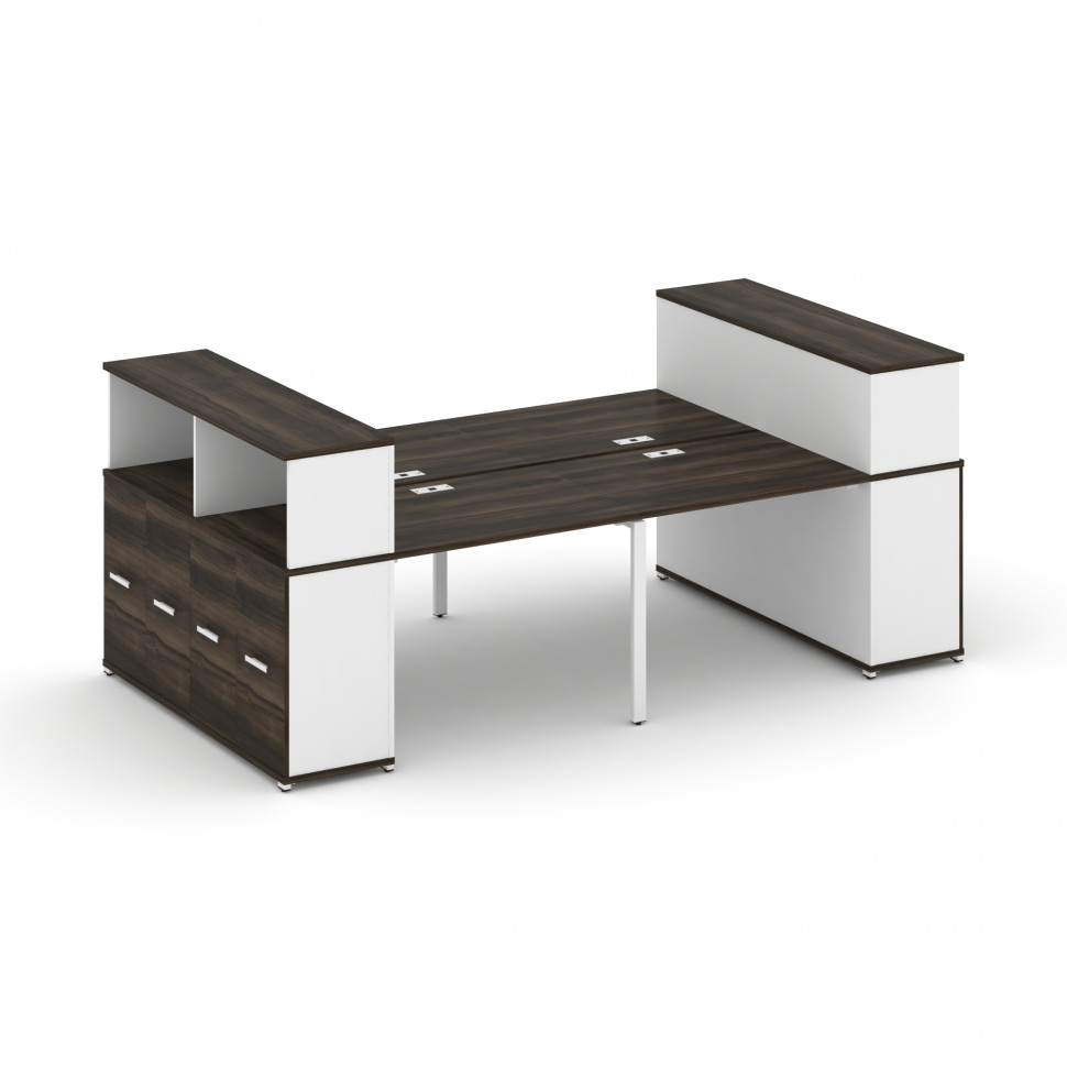 Concept Рабочая станция с опорными распаш. шкафами с надставкой низ. CN.DRS-269 W Дуб Мали/Белый Бри Concept Рабочая станция с опорными распаш. шкафами с надставкой низ. CN.DRS-269 W Дуб Мали/Белый Бри