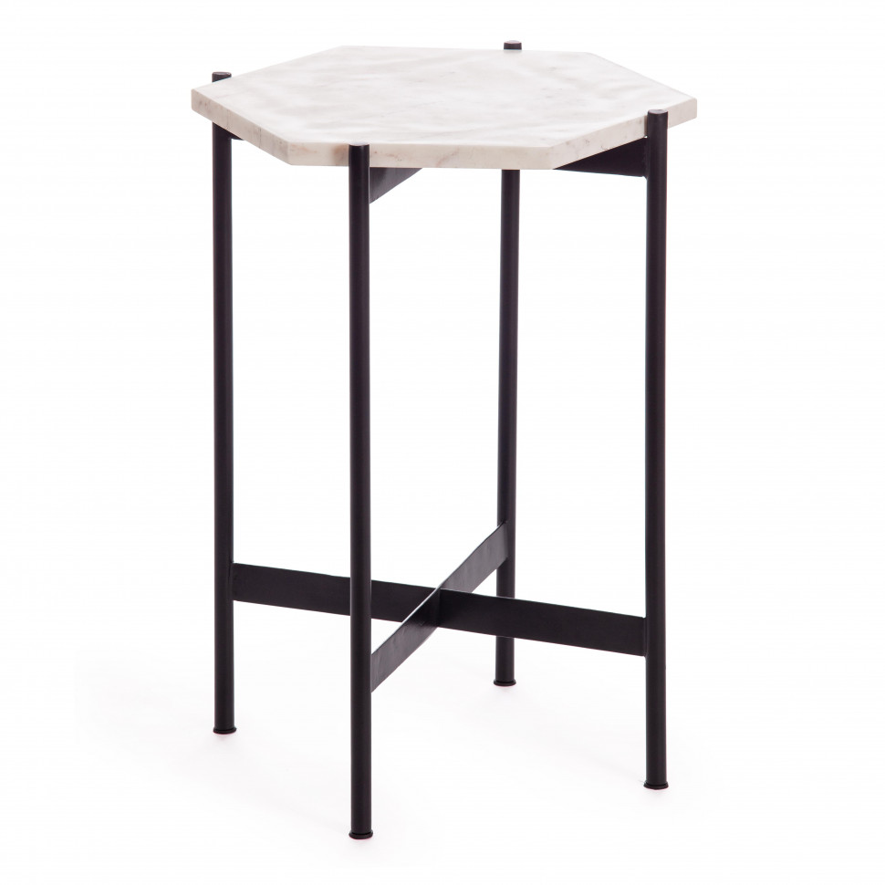 Столик кофейный Secret De Maison FENDY ( mod. 11980 ) алюминиевый сплав/мрамор, 38*38*53 см, античная медь