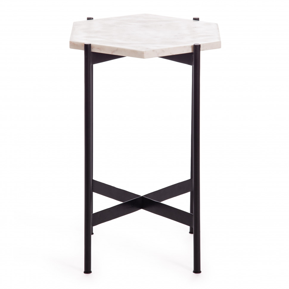 Столик кофейный Secret De Maison FENDY ( mod. 11980 ) алюминиевый сплав/мрамор, 38*38*53 см, античная медь