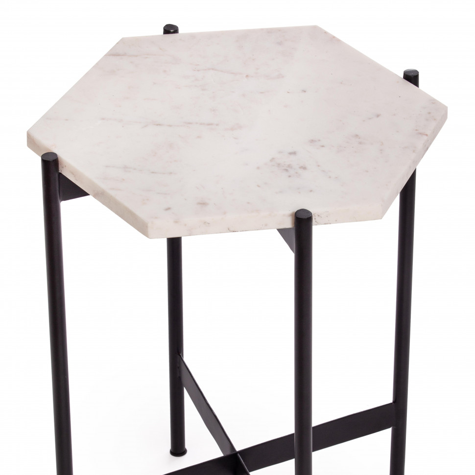 Столик кофейный Secret De Maison FENDY ( mod. 11980 ) алюминиевый сплав/мрамор, 38*38*53 см, античная медь