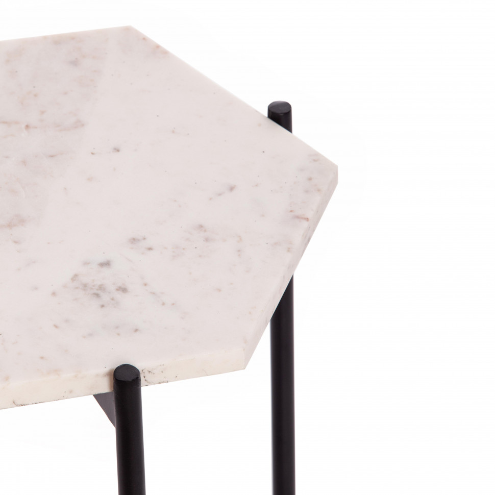 Столик кофейный Secret De Maison FENDY ( mod. 11980 ) алюминиевый сплав/мрамор, 38*38*53 см, античная медь