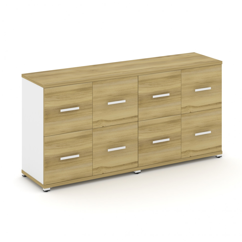 Concept Шкаф 2 широкие секции, 2 нишии CN.STS-222 W Дуб Винченцо/Белый Бриллиант/Металл Белый 1668*4