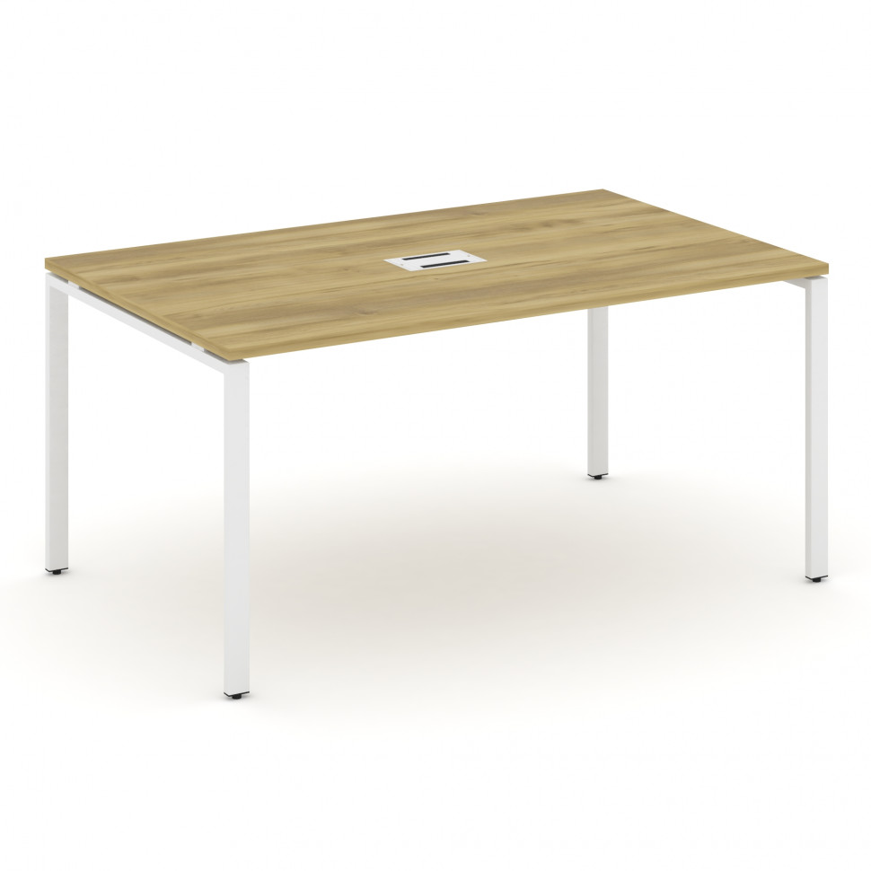 Concept Стол переговорный (1 столешница) CN.PRG-014 Дуб Винченцо/Металл Белый 1580*980*750