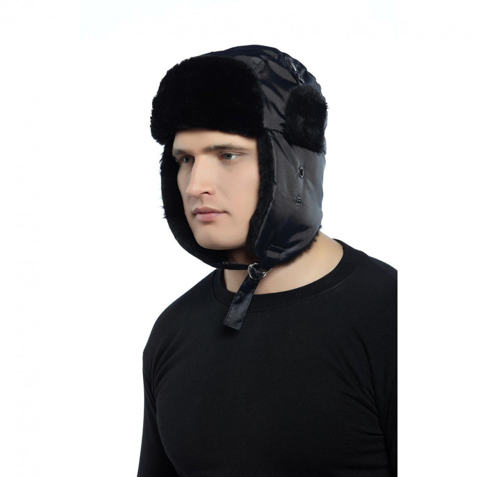 Шапка-ушанка (тк.Оксфорд)т.син (р.58)