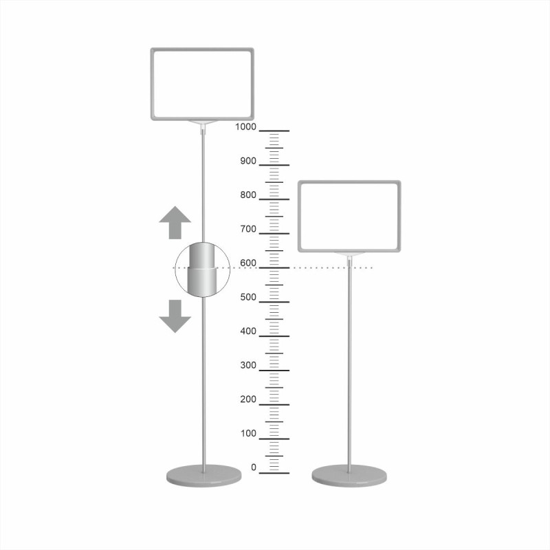 Стойка напольная Promega office раздвижная двусторонняя серая 05-025