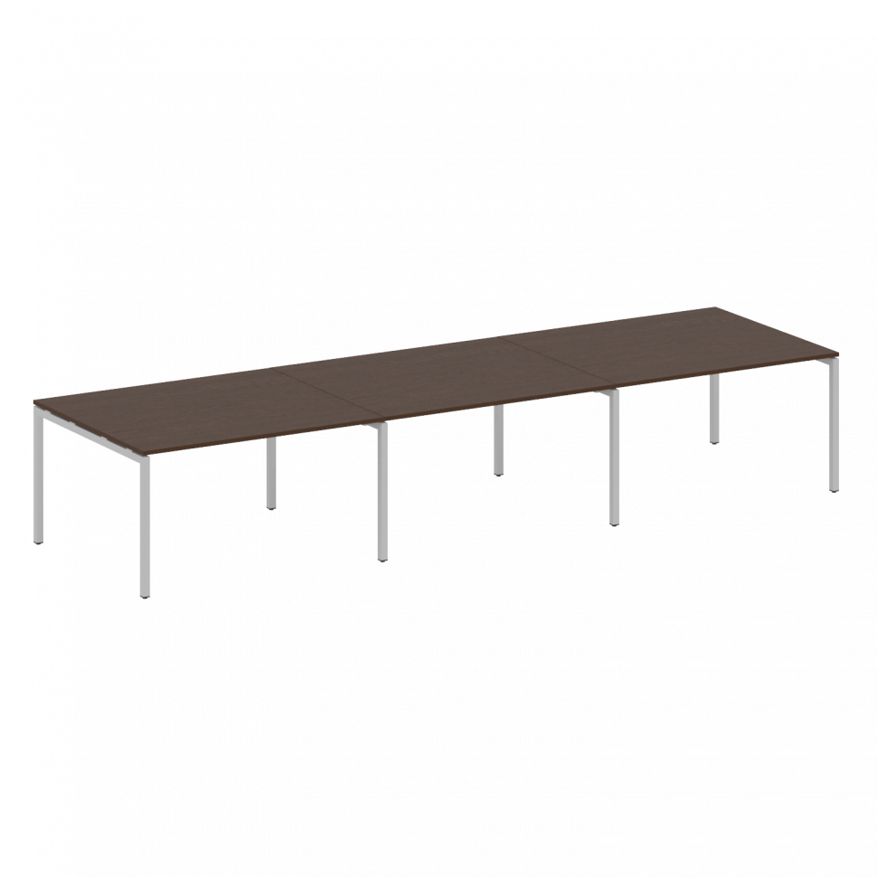 Metal System Quattro Переговорный стол (3 столешницы) на П-оразном м/к 40БП.ПРГ-3.3 Венге Цаво/Метал