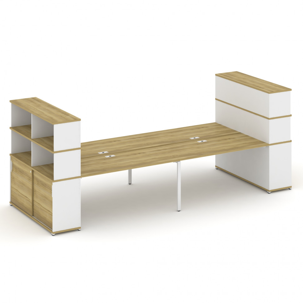 Concept Рабочая станция с опорными шкафами-купе с надставкой выс. CN.DRS-288 W Дуб Винченцо/Белый Бр Concept Рабочая станция с опорными шкафами-купе с надставкой выс. CN.DRS-288 W Дуб Винченцо/Белый Бр
