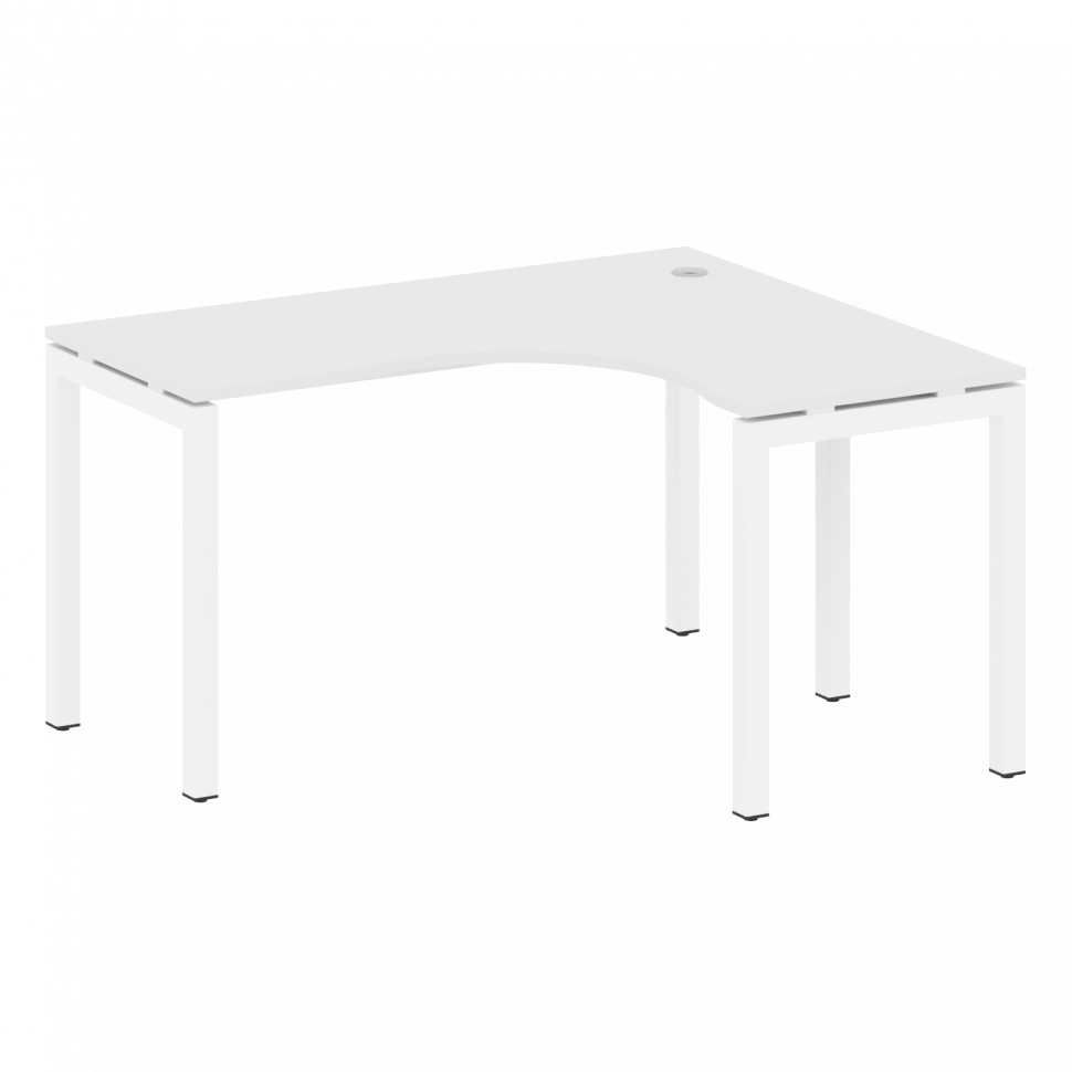 Metal System Quattro Стол криволинейный правый на П-образном м/к 50БП.СА-3 (R) Белый/Металл Белый 14