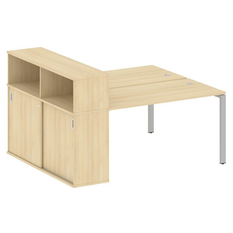 Metal System Рабочая станция с шкафом-купе на П-образном м/к БП.РС-СШК-2.3 Т Акация Лорка/Металл Сер Metal System Рабочая станция с шкафом-купе на П-образном м/к БП.РС-СШК-2.3 Т Акация Лорка/Металл Сер