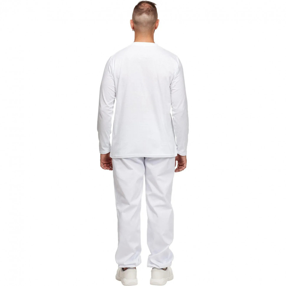 Футболка (160 г.) с длинным рукавом бел.(XL)