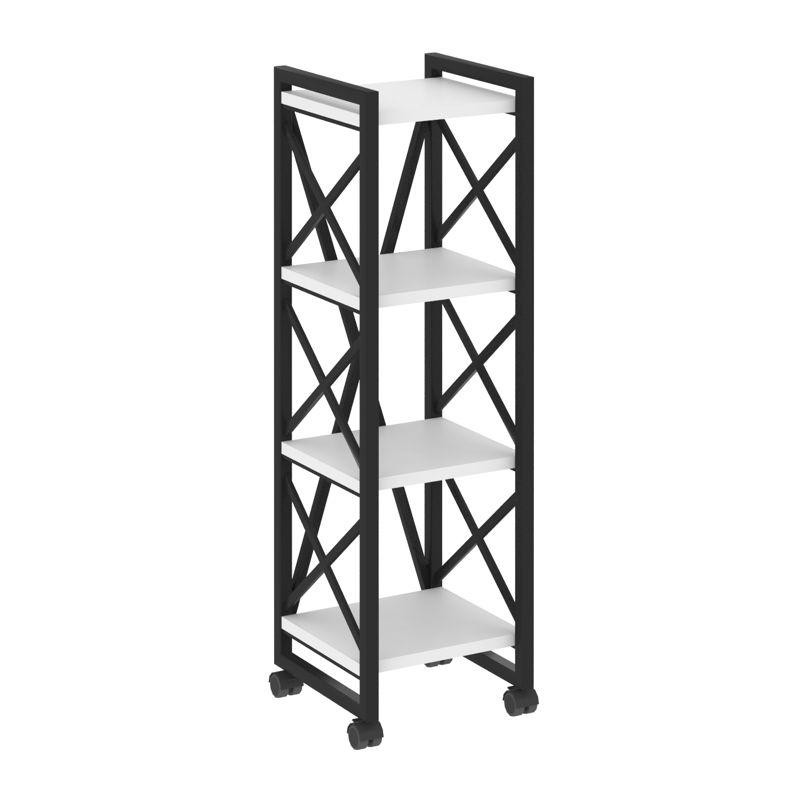 Loft Стеллаж на колесных опорах-4 полки VR.L-MST.K-4.4 Белый Бриллиант/Металл Черный 400*400*1334 Loft Стеллаж на колесных опорах-4 полки VR.L-MST.K-4.4 Белый Бриллиант/Металл Черный 400*400*1334