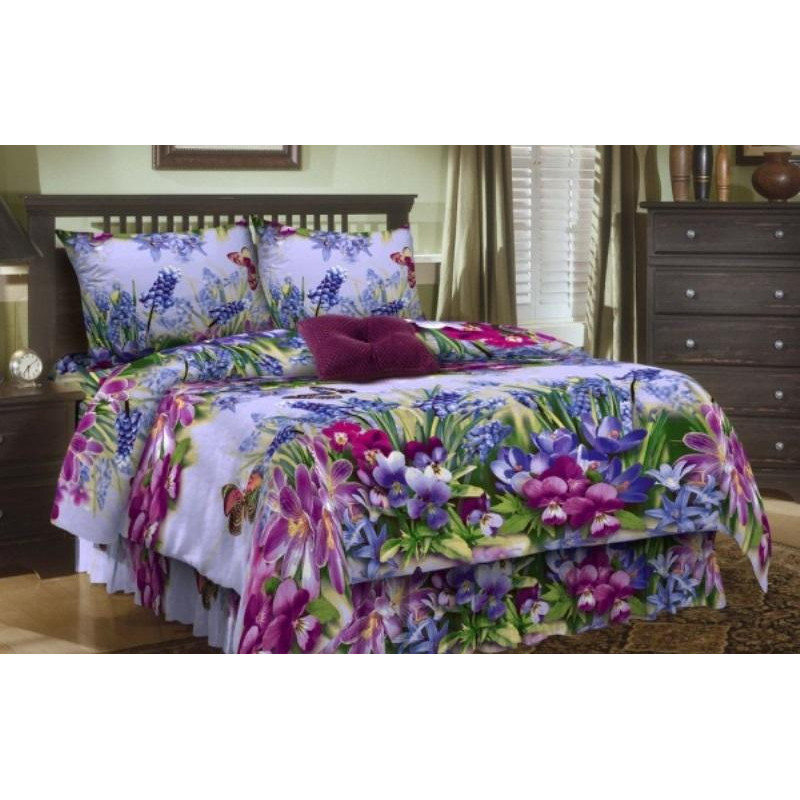 Постельное белье 1,5сп набивн.бязь 120г/м2 (нав.70х70 1шт.), микс