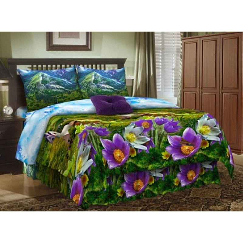 Постельное белье 1,5сп набивн.бязь 120г/м2 (нав.70х70 1шт.), микс