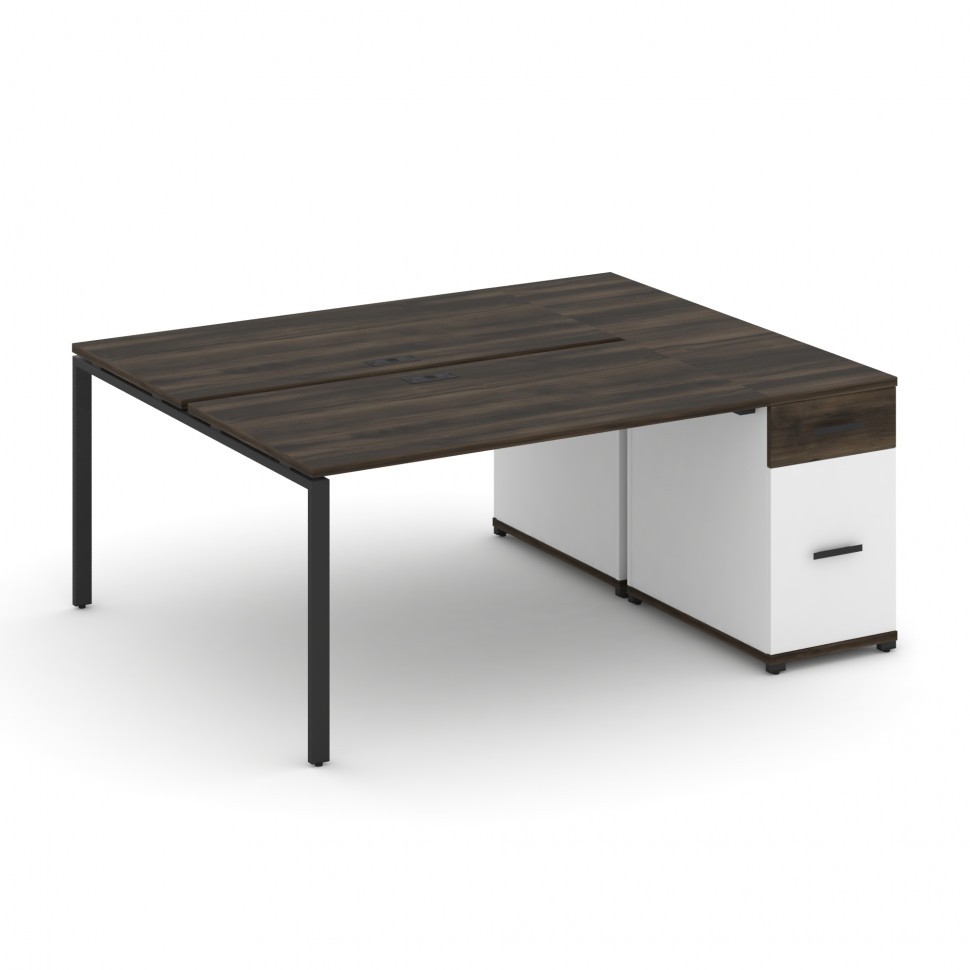 Concept Рабочая станция с 1 опорной тумбой CN.DRS-407 B Дуб Мали/Белый Бриллиант/Металл Черный 1800* Concept Рабочая станция с 1 опорной тумбой CN.DRS-407 B Дуб Мали/Белый Бриллиант/Металл Черный 1800*