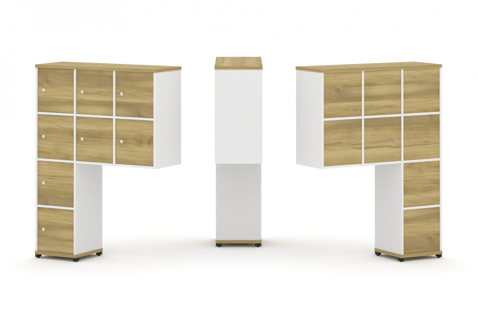 Concept Надставка высокая CN.ONV-010 Дуб Винченцо/Белый Бриллиант/Металл Черный 1099*350*1486