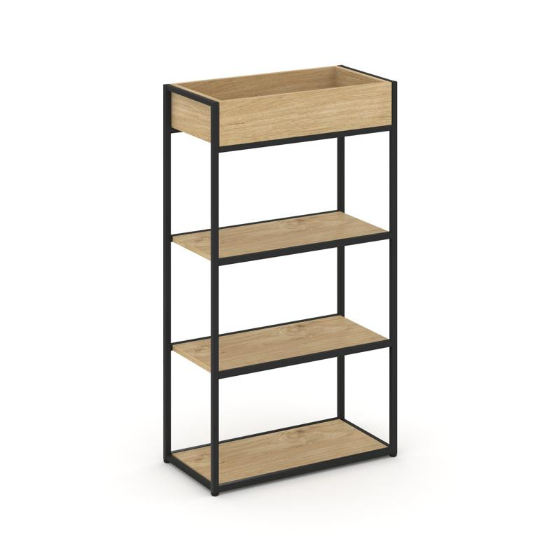 Rift Стеллаж металлический высокий приставной RF.STM-003 Тиквуд Светлый/Металл Черный 796*350*1250