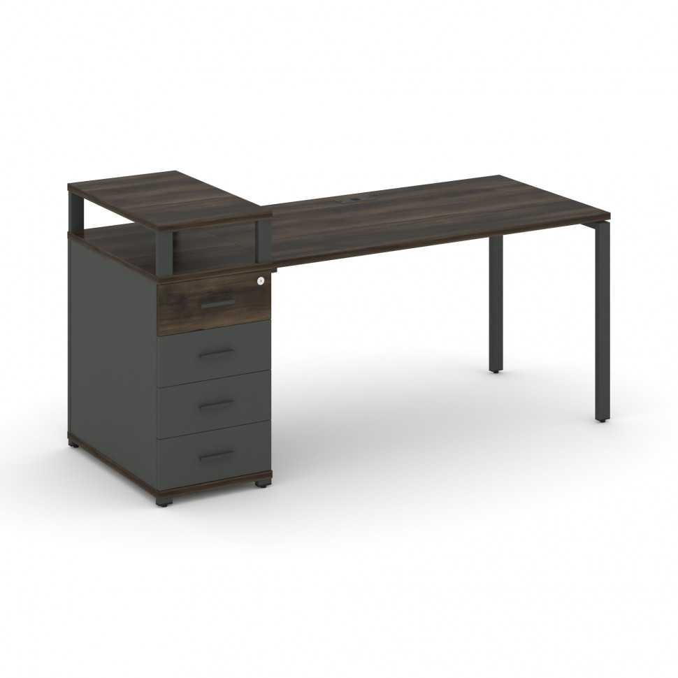 Concept Стол рабочий с 1 опорной тумбой CN.SP-412 A Дуб Мали/Антрацит/Металл Антрацит 2000*720*917 Concept Стол рабочий с 1 опорной тумбой CN.SP-412 A Дуб Мали/Антрацит/Металл Антрацит 2000*720*917