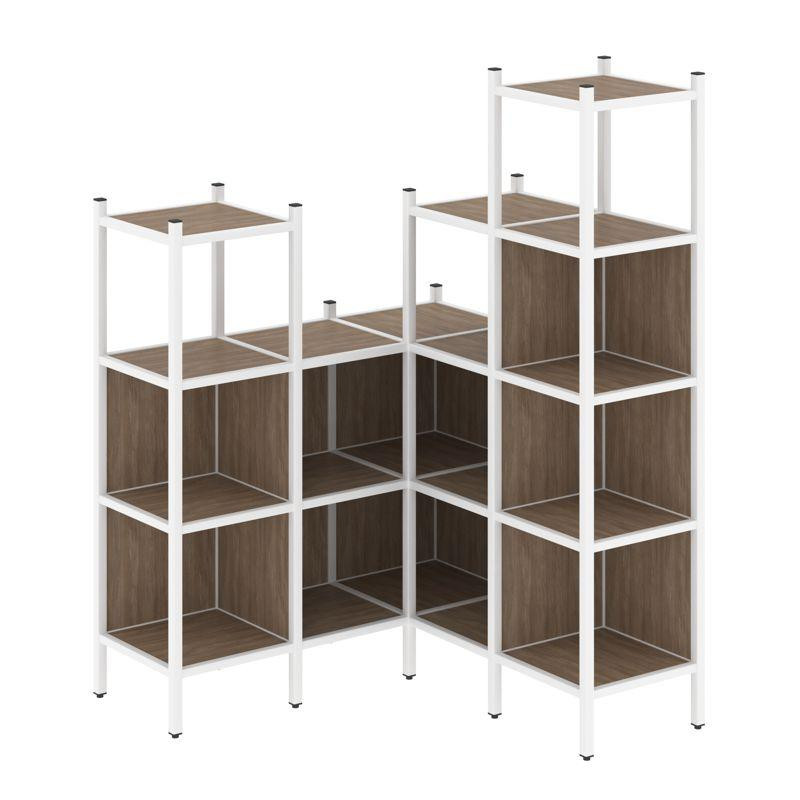 Loft Угловой внутренний стеллаж VR.L-39 Дуб Аризона/Металл Белый 1278*1278*1869 Loft Угловой внутренний стеллаж VR.L-39 Дуб Аризона/Металл Белый 1278*1278*1869