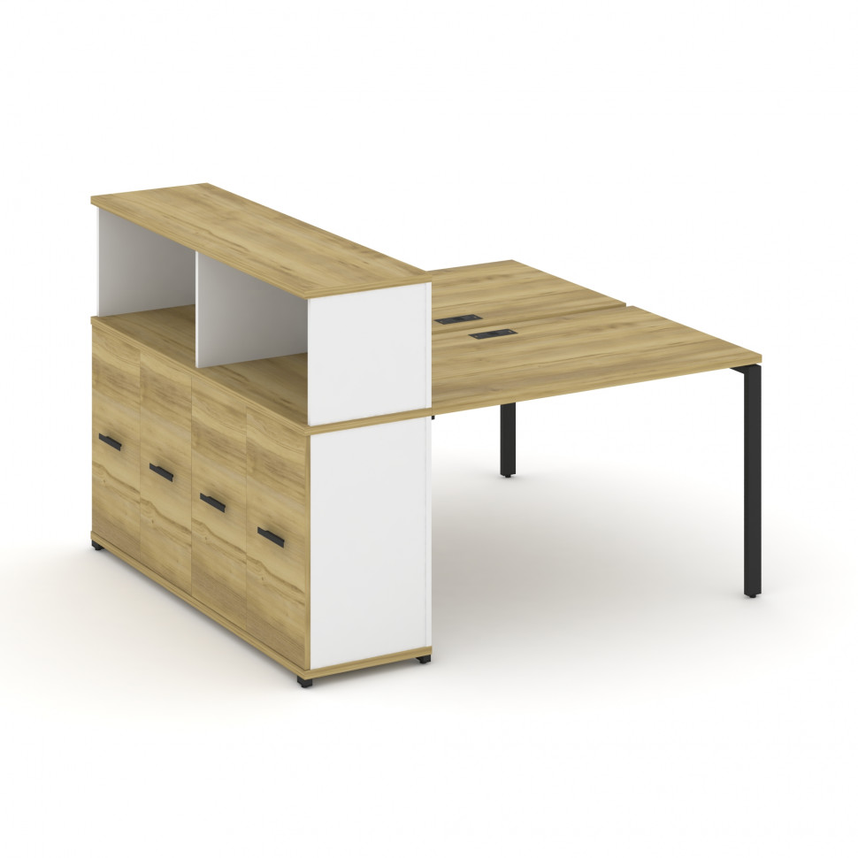Concept Рабочая станция с опорным распаш. шкафом с надставкой низ. CN.DRS-226 B Дуб Винченцо/Белый Б Concept Рабочая станция с опорным распаш. шкафом с надставкой низ. CN.DRS-226 B Дуб Винченцо/Белый Б