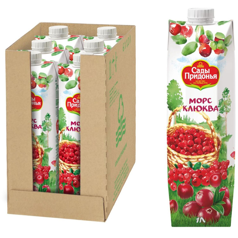 Морс Сады Придонья клюквенный 1л Морс Сады Придонья клюквенный 1л