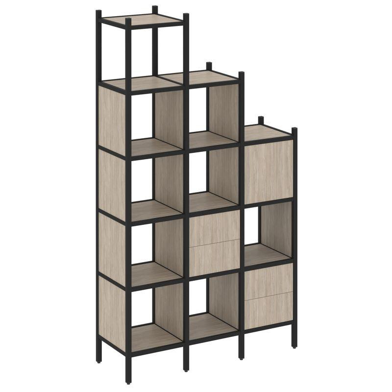 Loft Прямой стеллаж VR.L-21 Дуб Аттик/Металл Черный 1278*446*2280 Loft Прямой стеллаж VR.L-21 Дуб Аттик/Металл Черный 1278*446*2280