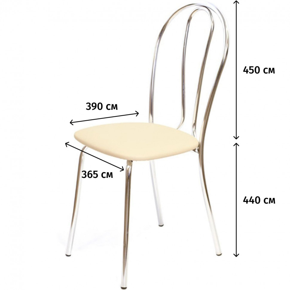Стул для столовых UP_Венус каркас хром, к/з бежевый Z21