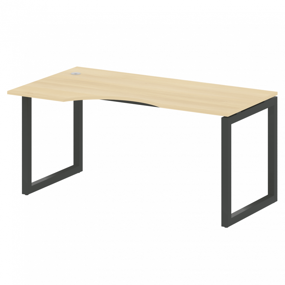 Metal System Quattro Стол криволинейный левый на О-образном м/к 50БО.СА-1 (L) Акация Лорка/Металл Ан