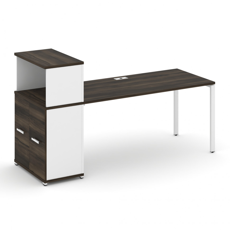 Concept Стол рабочий с опорным распаш. шкафом с надставкой низ. CN.SP-228 W Дуб Мали/Белый Бриллиант Concept Стол рабочий с опорным распаш. шкафом с надставкой низ. CN.SP-228 W Дуб Мали/Белый Бриллиант