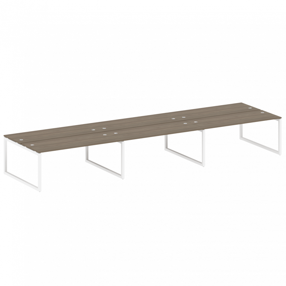 Metal System Quattro Рабочая станция на 6 раб. мест на О-образном м/к 50БО.СМ-6.5 Вяз Благородный/Ме