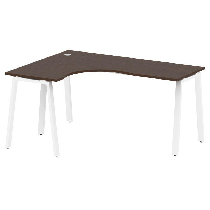 Metal System Стол криволинейный левый на А-образном м/к БА.СА-4 (L) Венге Цаво/Металл Белый 1600*120 Metal System Стол криволинейный левый на А-образном м/к БА.СА-4 (L) Венге Цаво/Металл Белый 1600*120